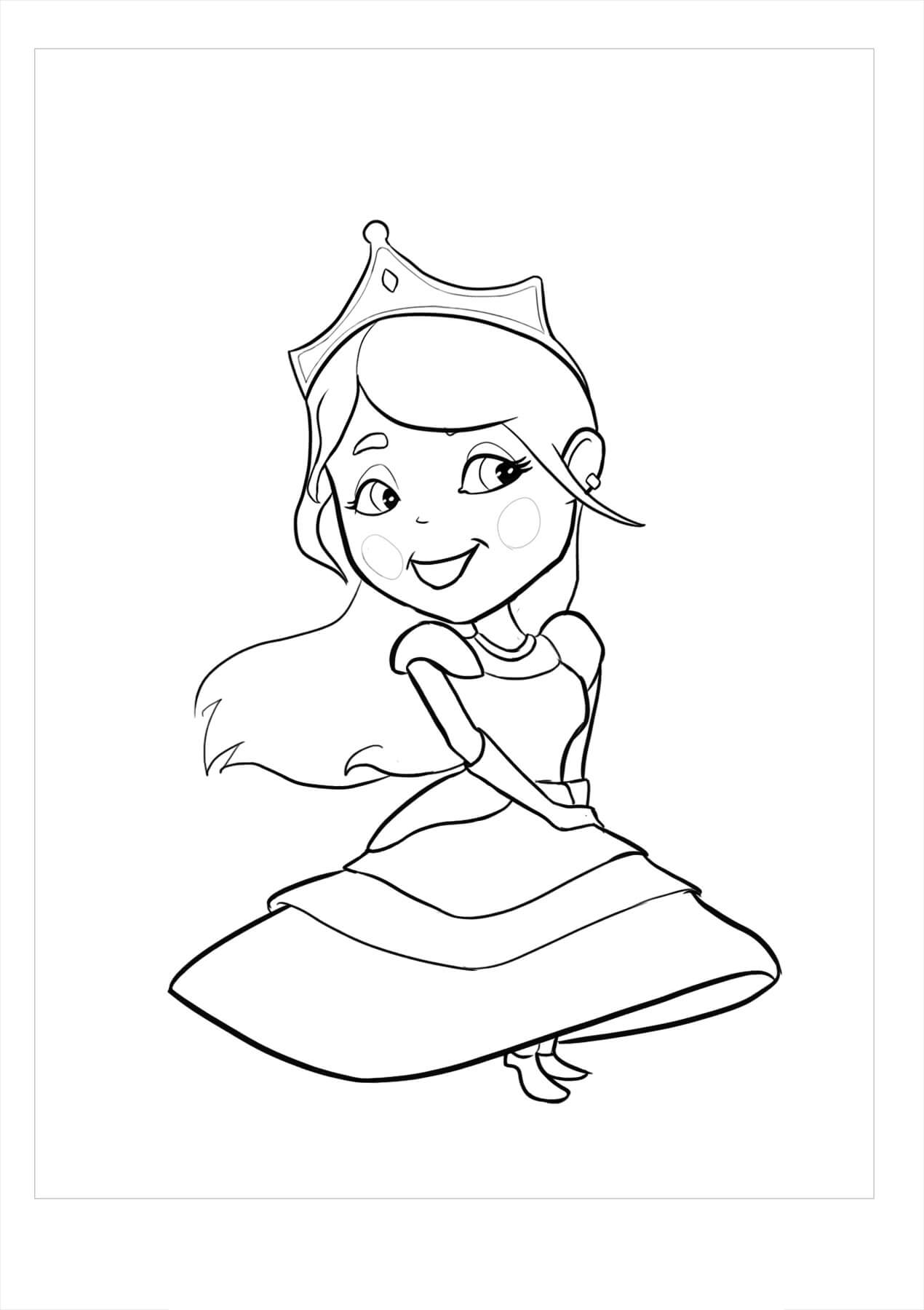 desenho da cinderela vestido azul para colorir