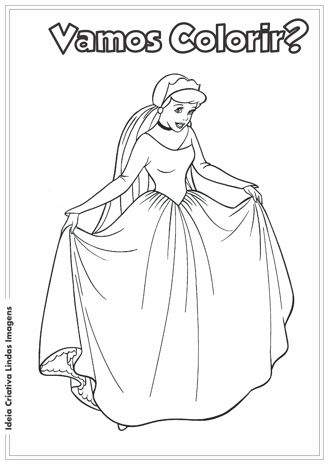 desenho da cinderela para aniversario