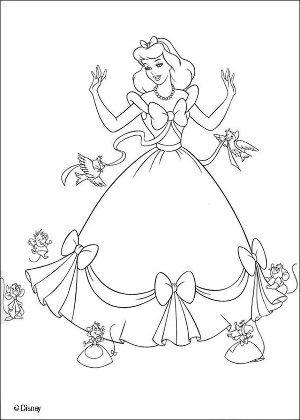 desenho da cinderela bebe para colorir