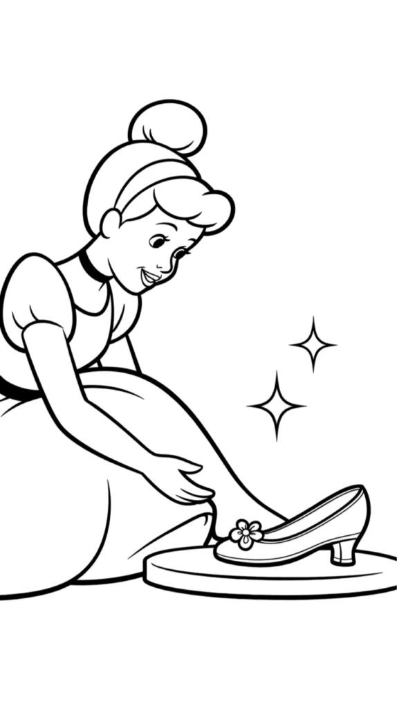 desenho da cinderela vestido azul para colorir