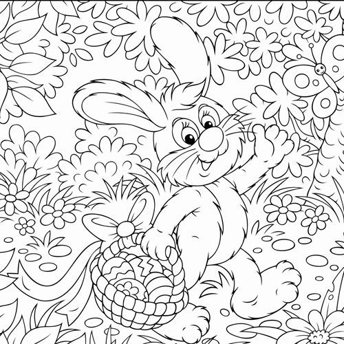 desenho de coelhinho de páscoa para imprimir