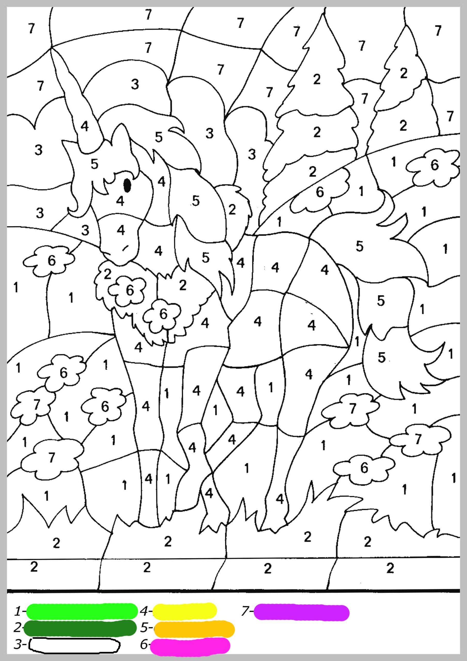 desenho para colorir com números e cores para imprimir