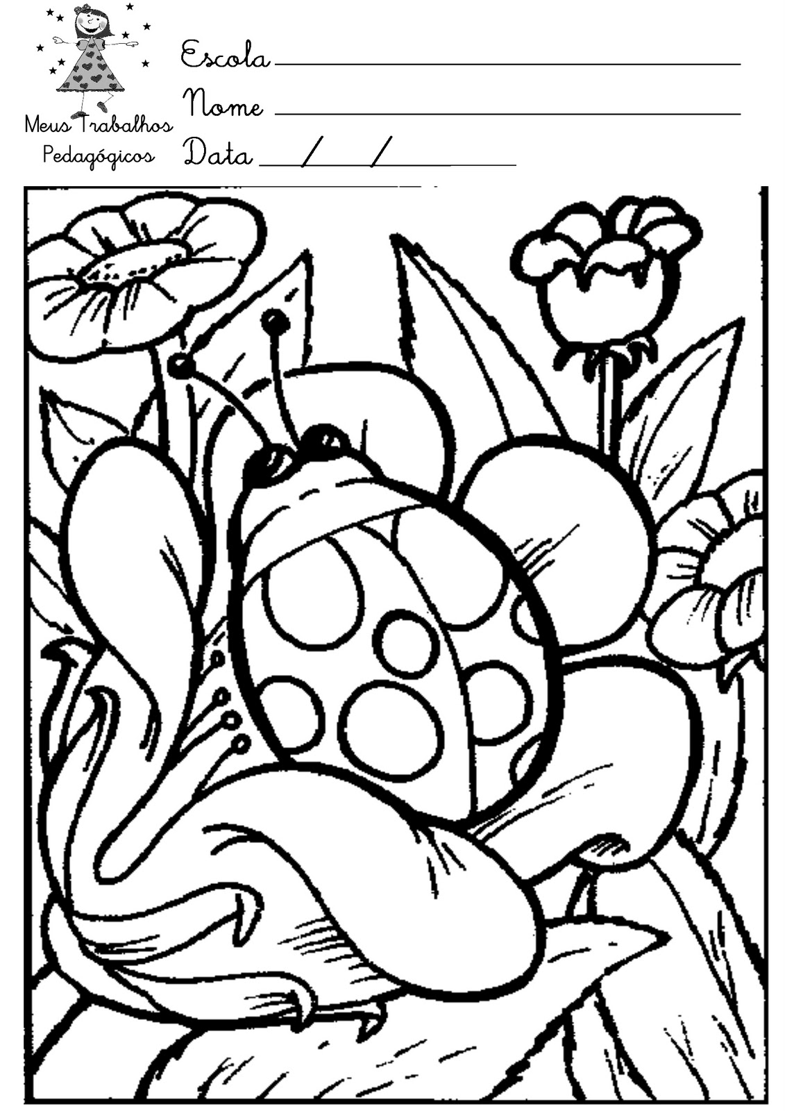 desenho para colorir com tinta guache flores