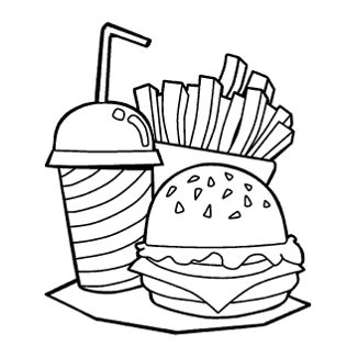 desenhos de comida realista para colorir