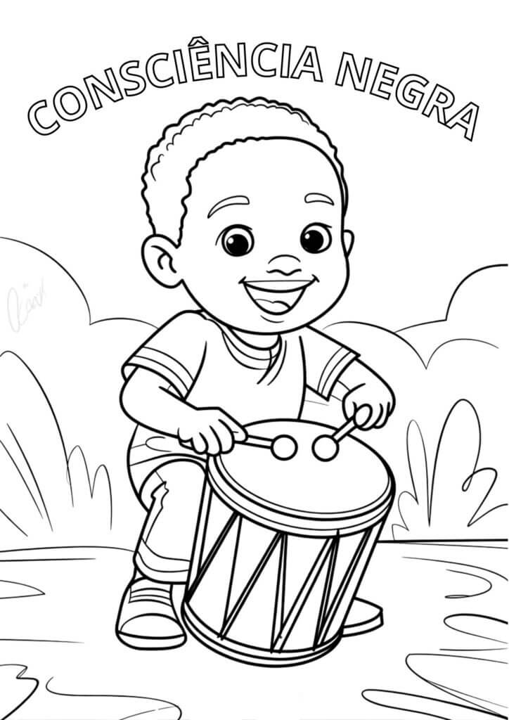 desenho dia da consciência negra para pintar