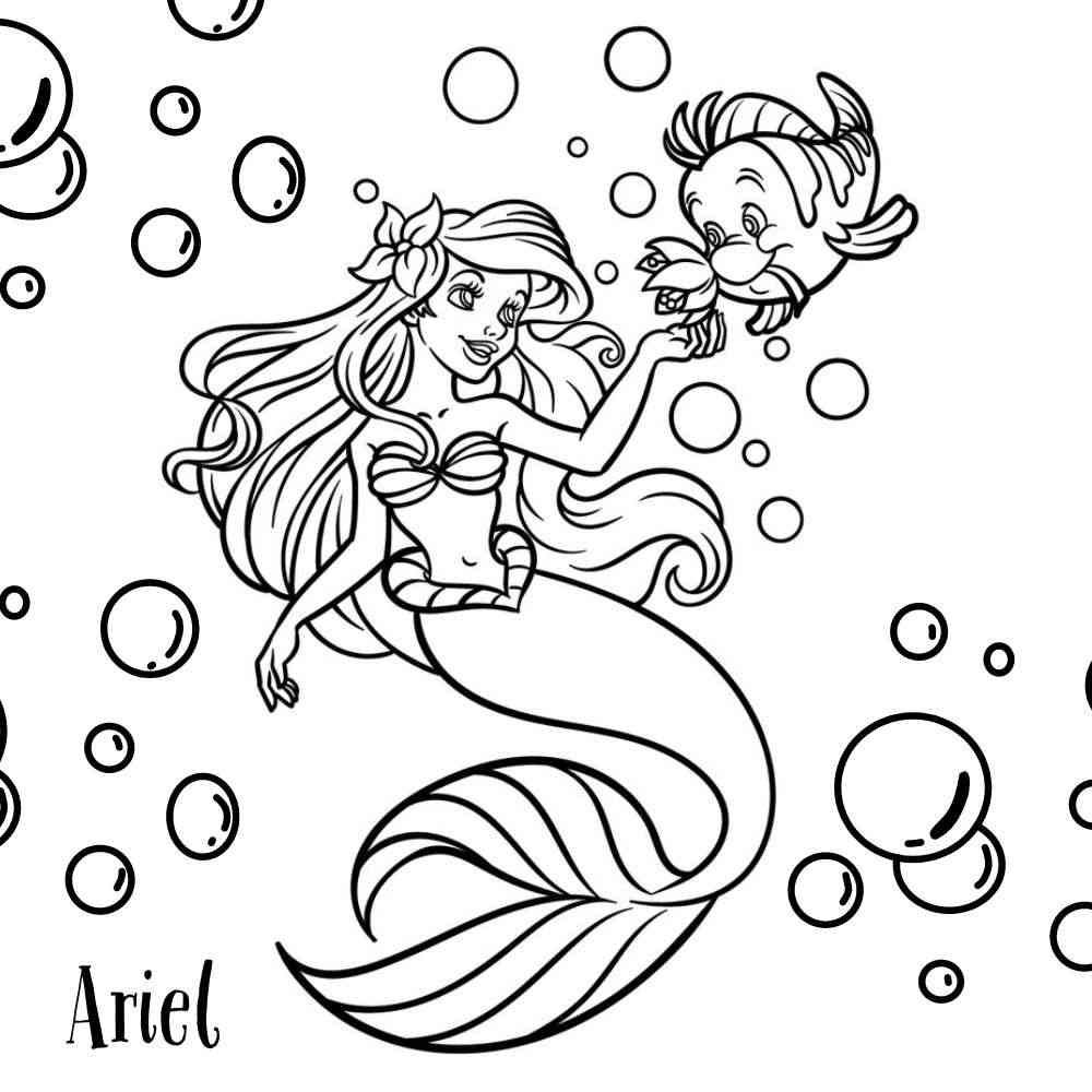 desenho do Rei Tritão para colorir