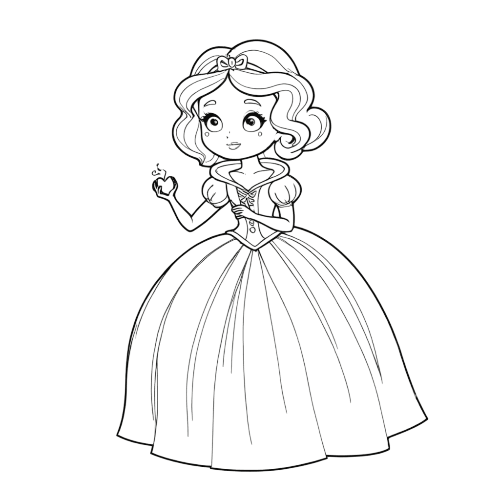 desenho da branca de neve para atividade escolar
