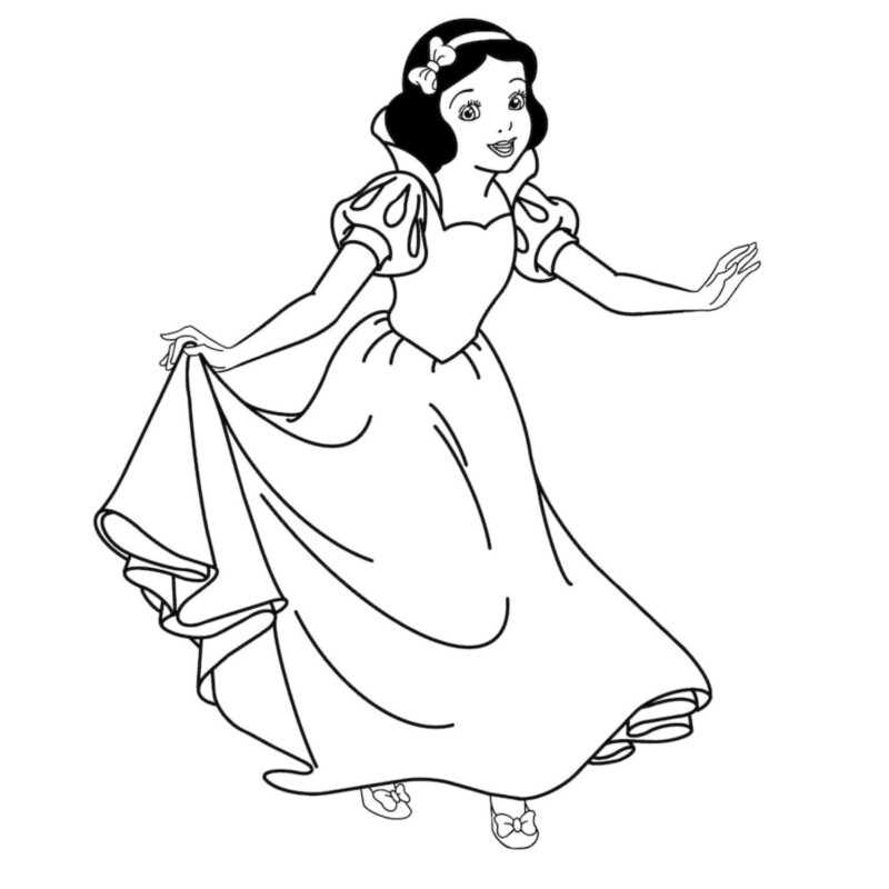 desenho da branca de neve chibi para colorir