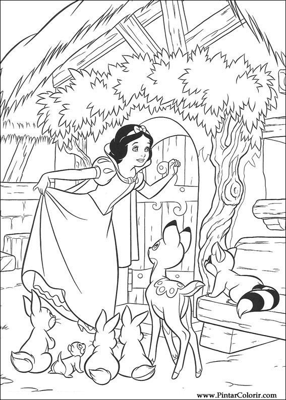 desenho da branca de neve princesa para colorir
