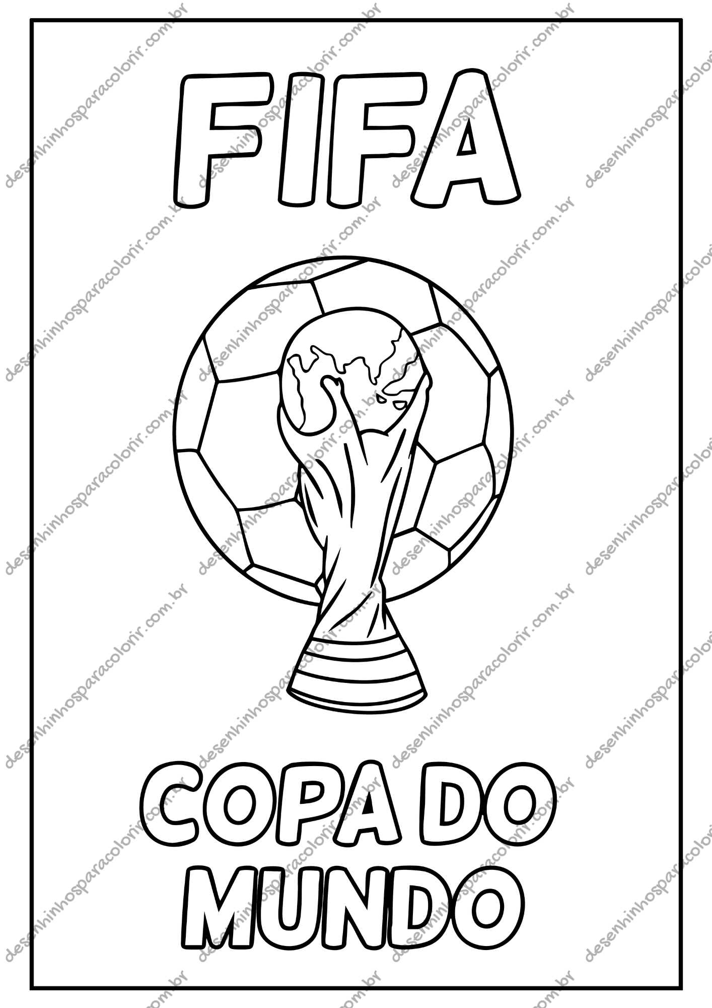 desenho copa do mundo para pintar