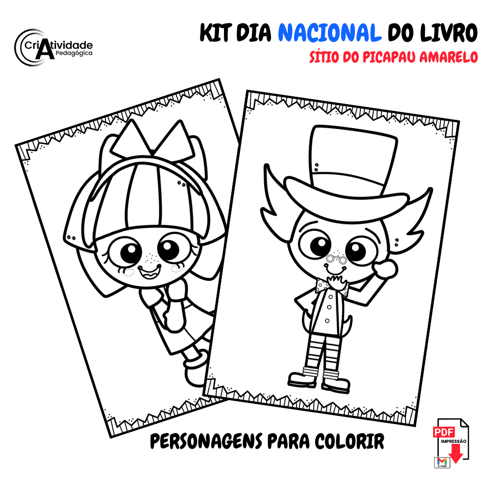 Emília desenho animado para colorir