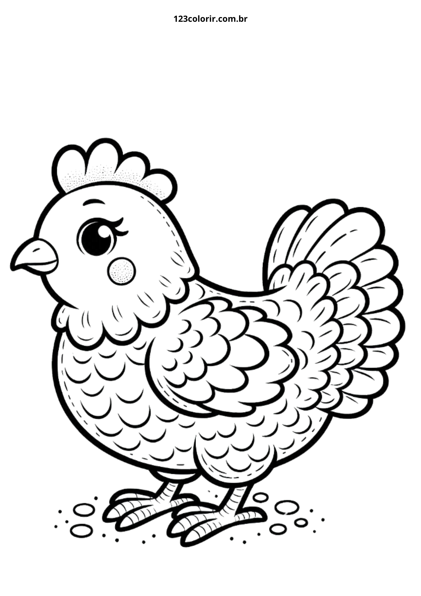 desenho de galinha para imprimir e colorir