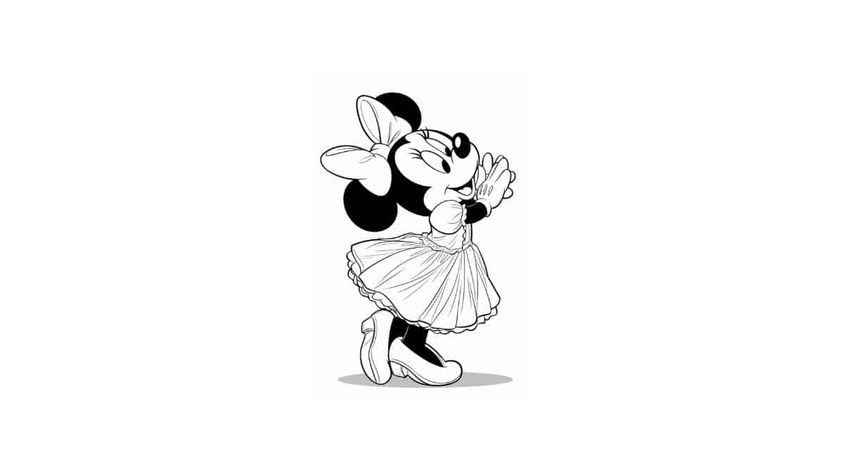 desenho da minnie para colorir com a margarida