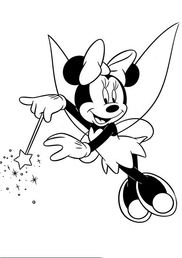 desenho da minnie em vestido rosa para colorir