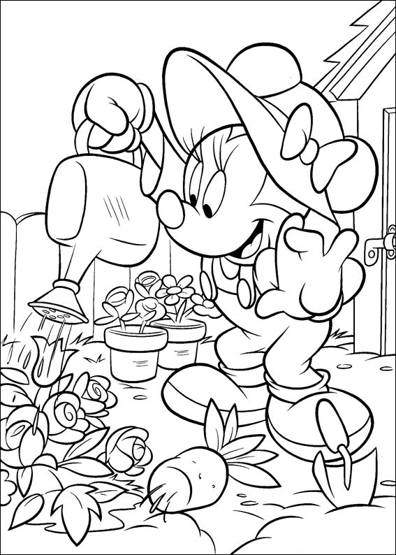 desenho da minnie para colorir com a margarida