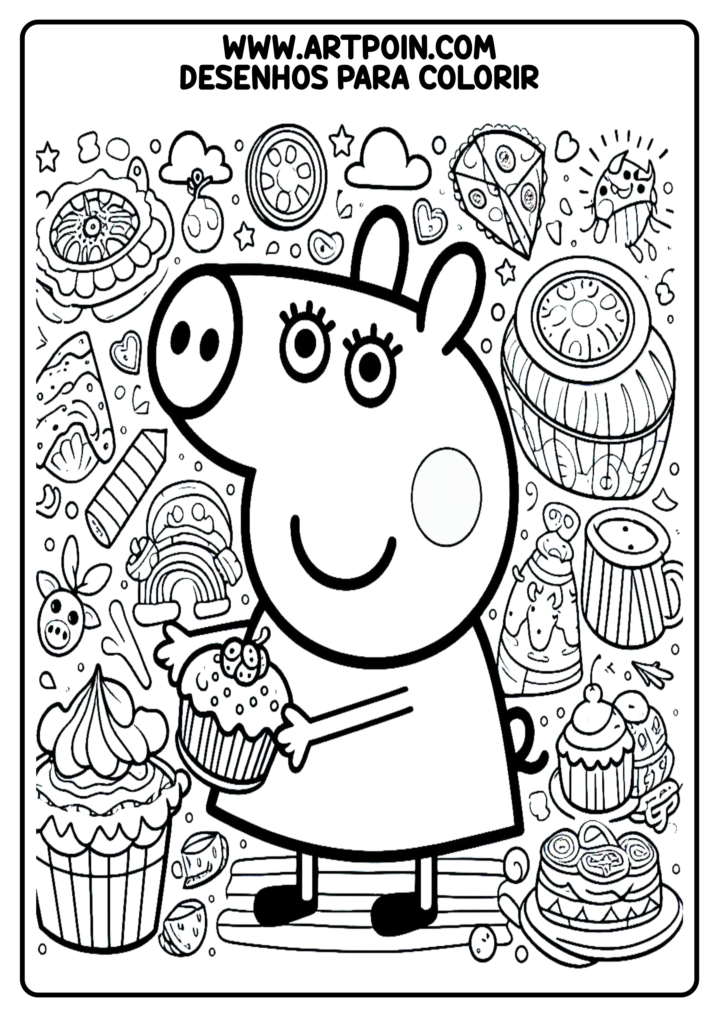 desenho da peppa e mamãe pig para colorir