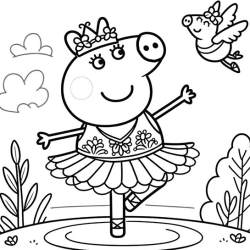 desenho da peppa sozinha para colorir