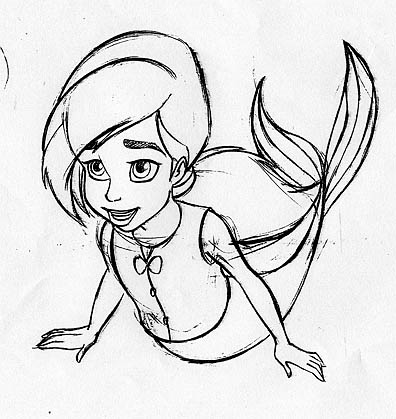 desenho da Ariel clássica para colorir