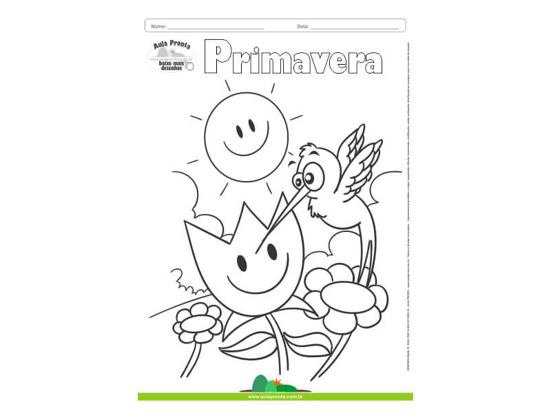 atividade de colorir primavera educação infantil