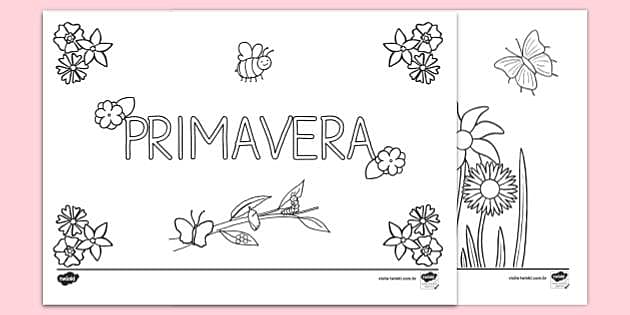 desenhos de primavera simples para imprimir