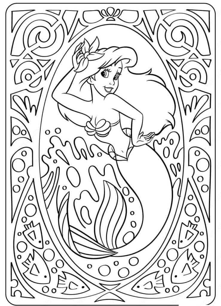 Ariel bebê para colorir