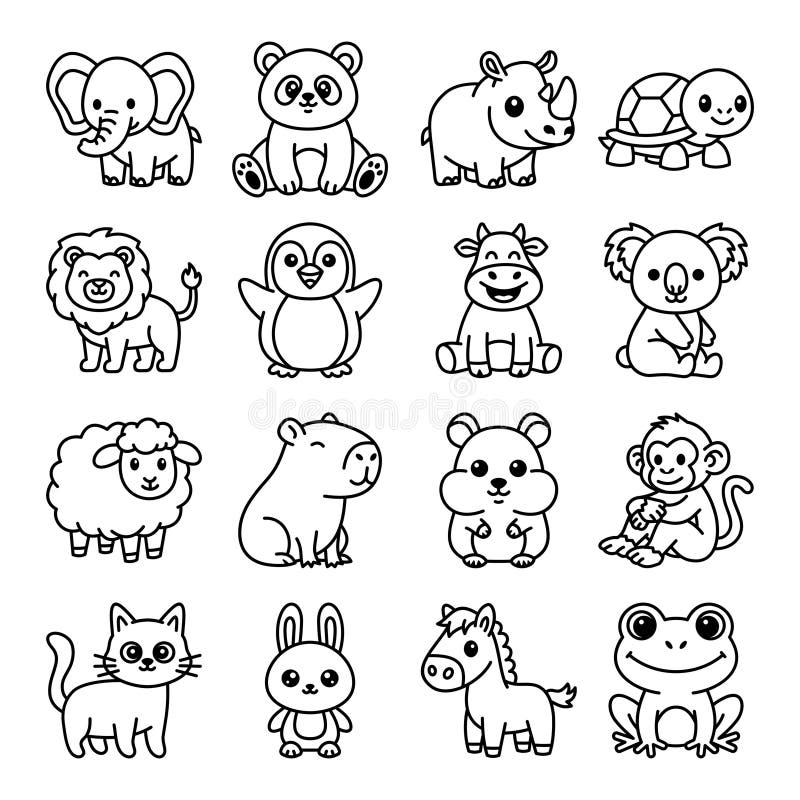 animais fofinhos para pintar