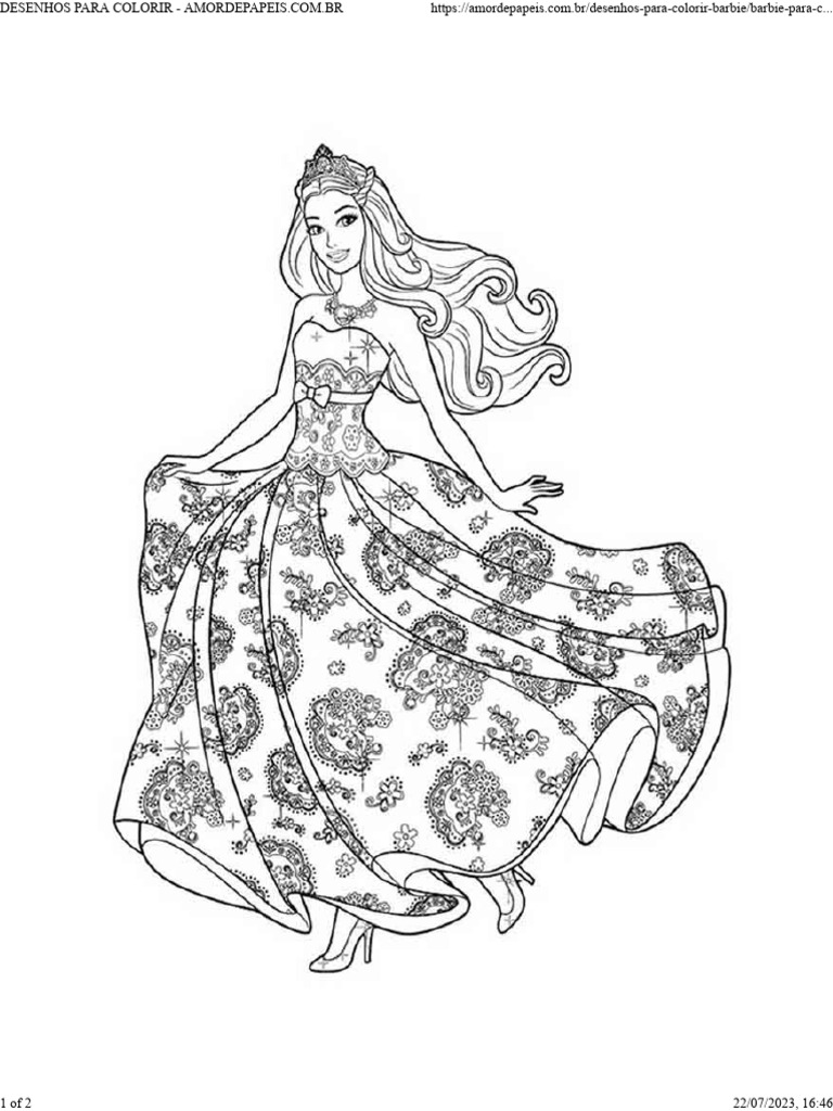 livro de colorir Barbie