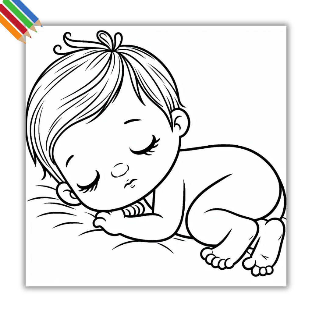 bebê cartoon para colorir