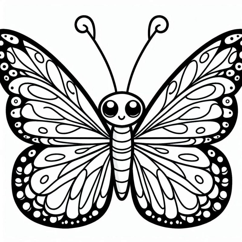 desenho de borboleta fofo para colorir