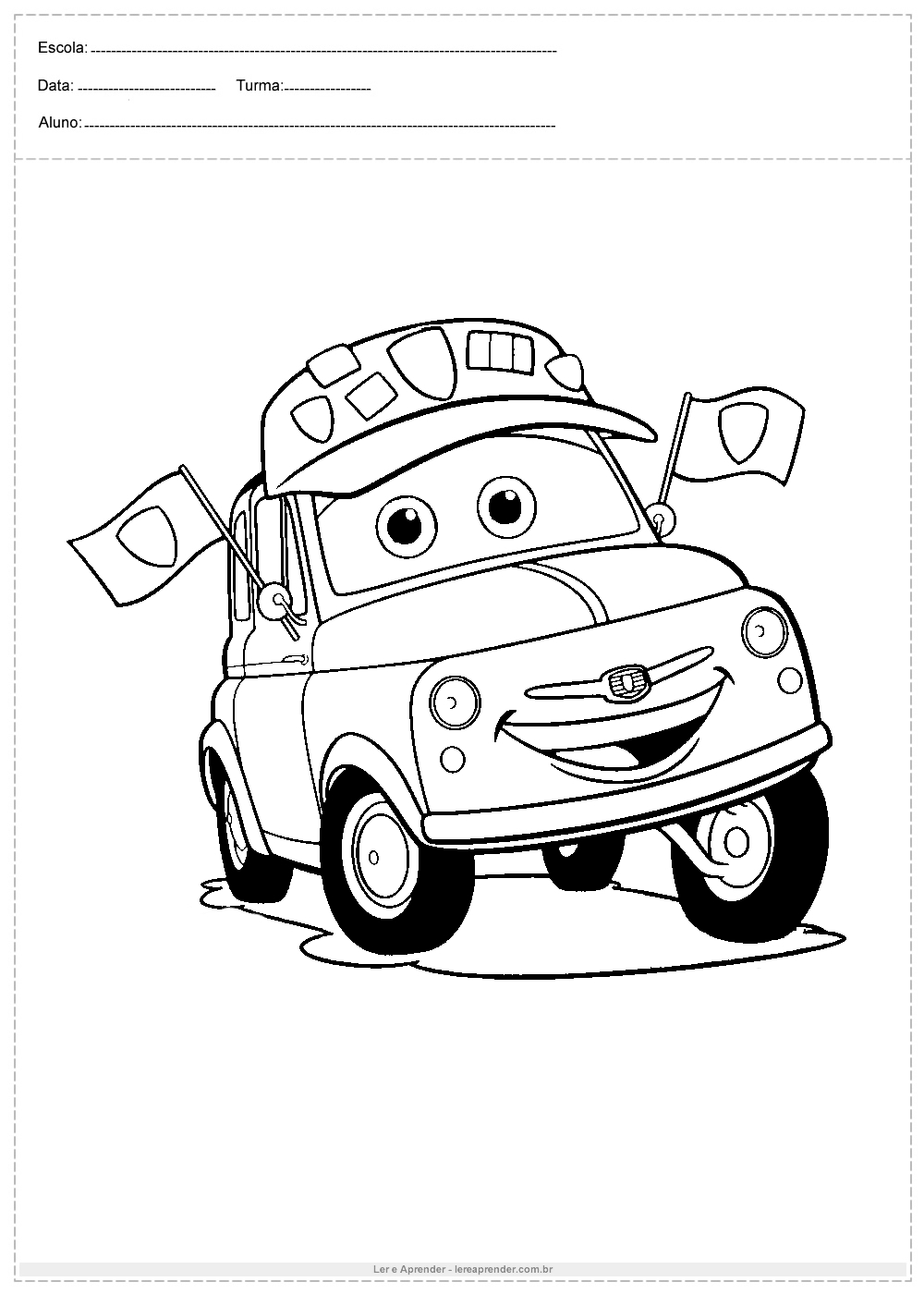 desenho para colorir de carro
