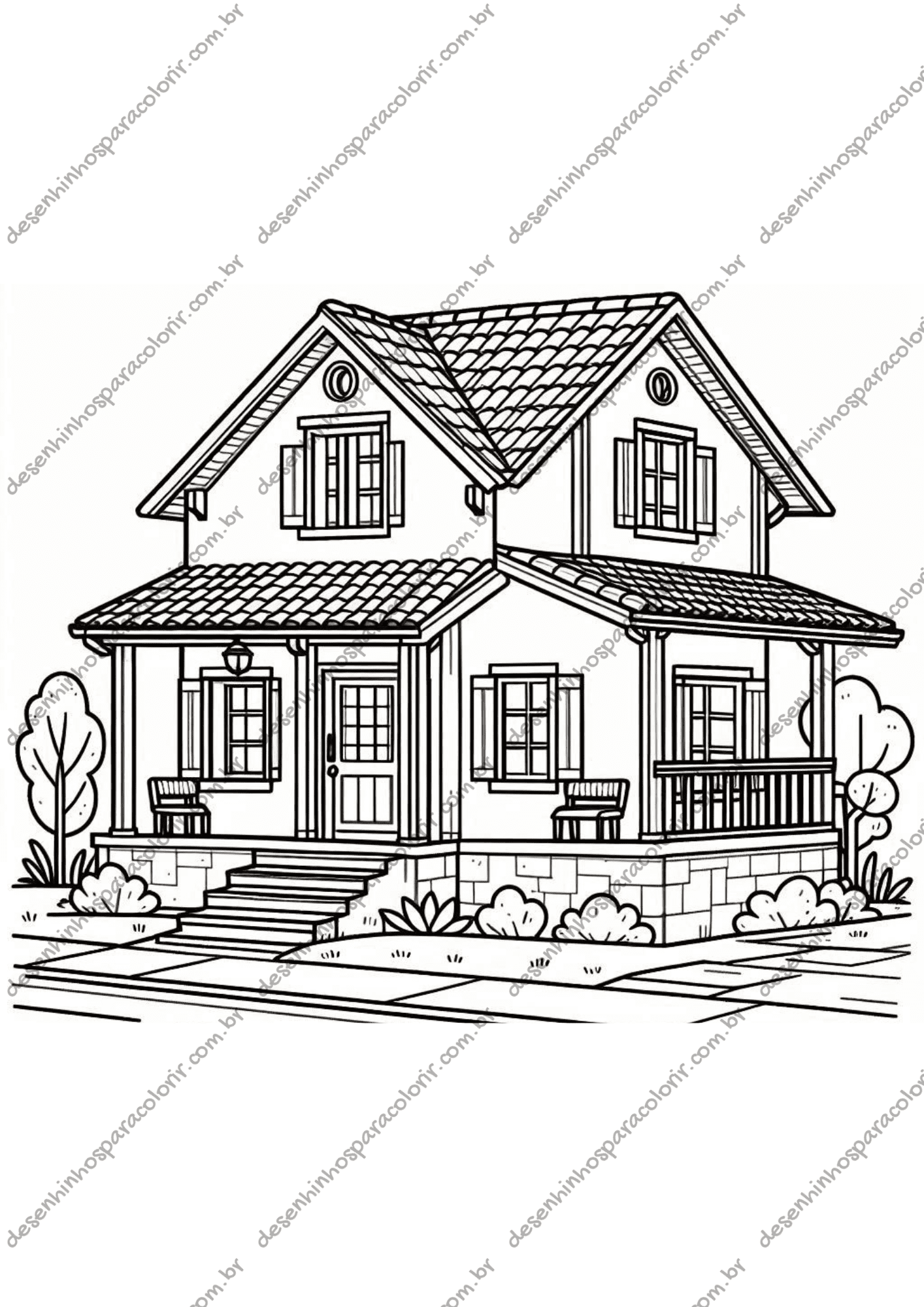 desenhos de casas grandes para pintar