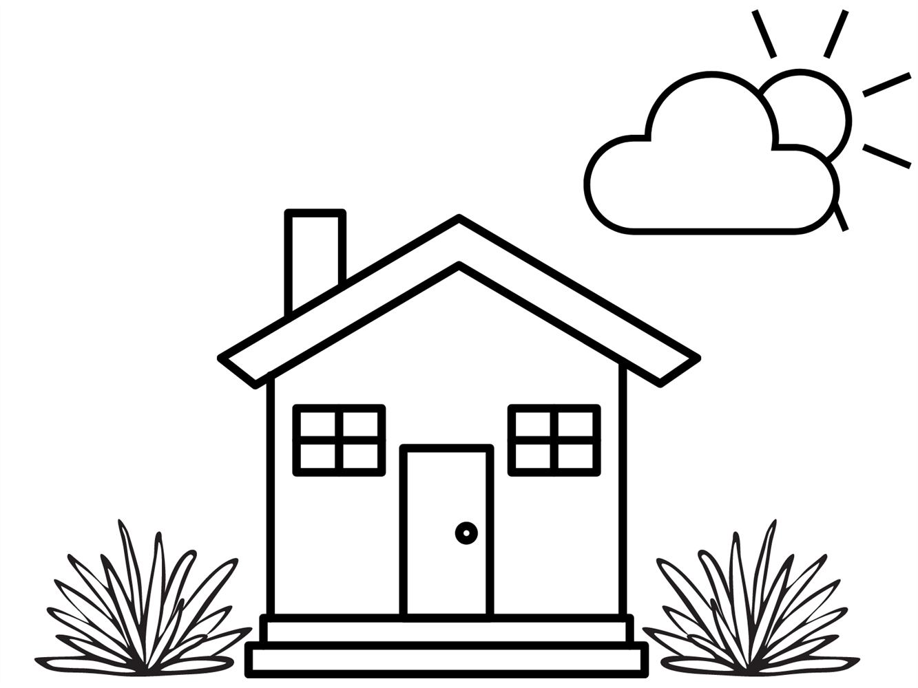 casas de boneca para colorir