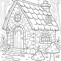 casas de boneca para colorir