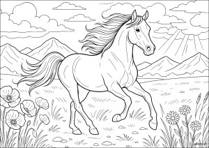 cavalo branco para colorir