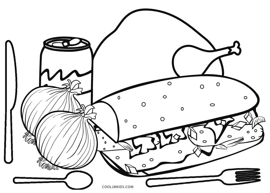 comida para colorir grátis