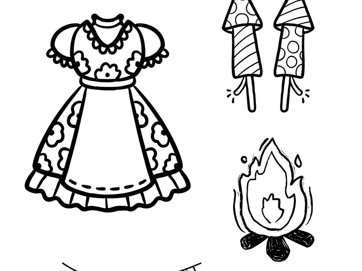 desenho de chapéu de palha para festa junina