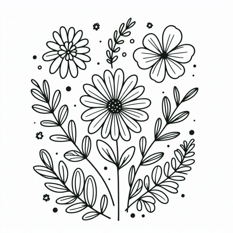 flores para colorir no papel