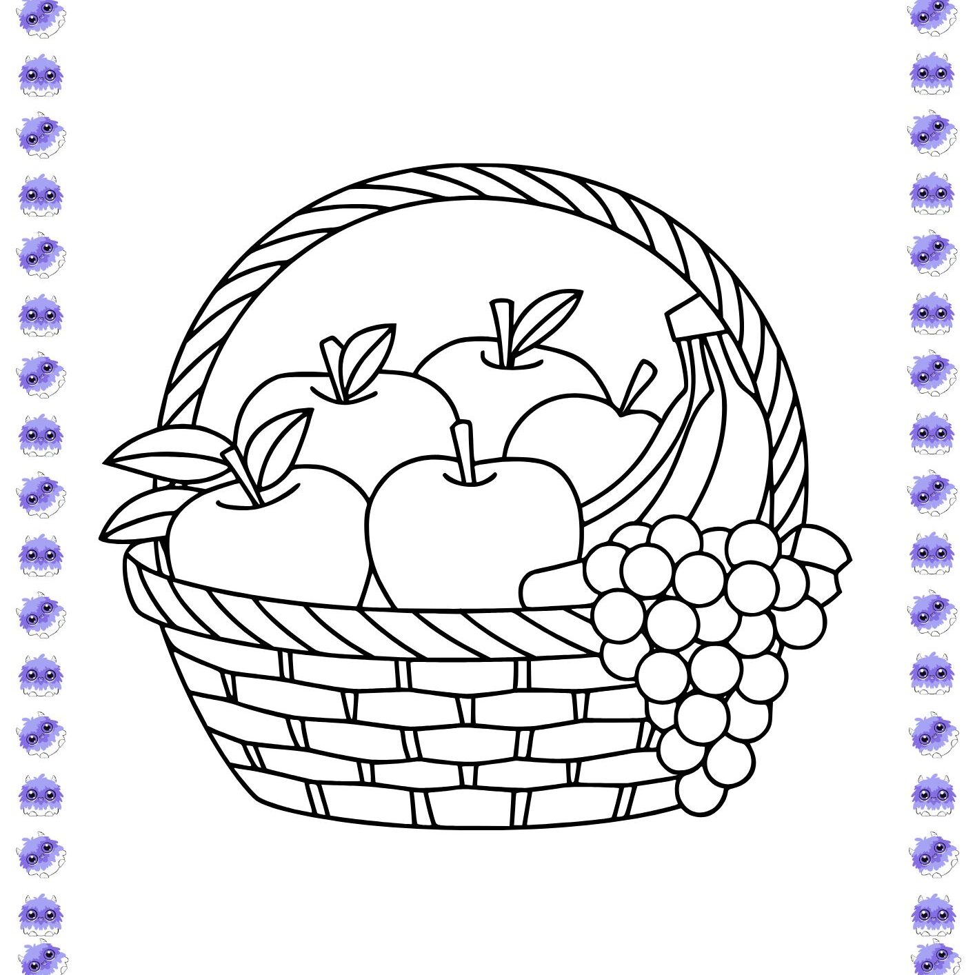 desenhos de frutas para imprimir grátis