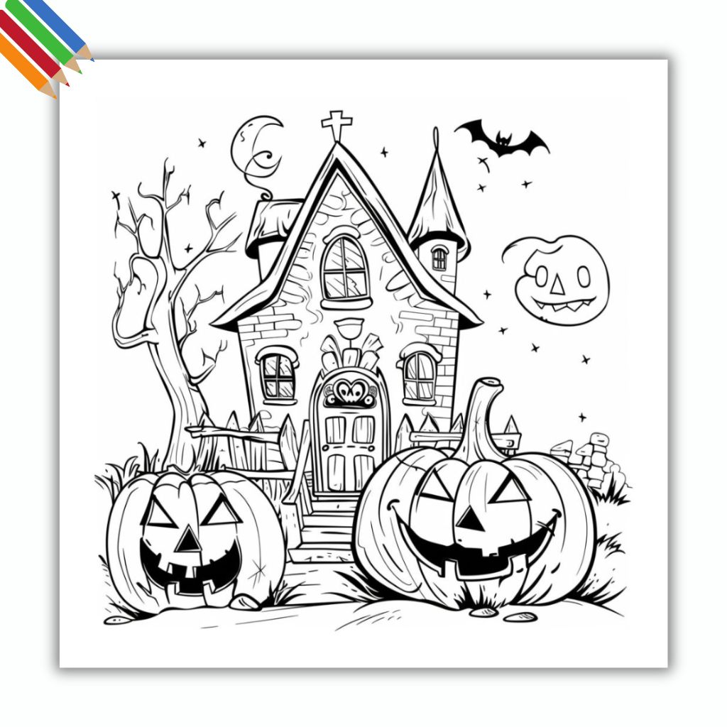 origem dos símbolos do halloween para colorir