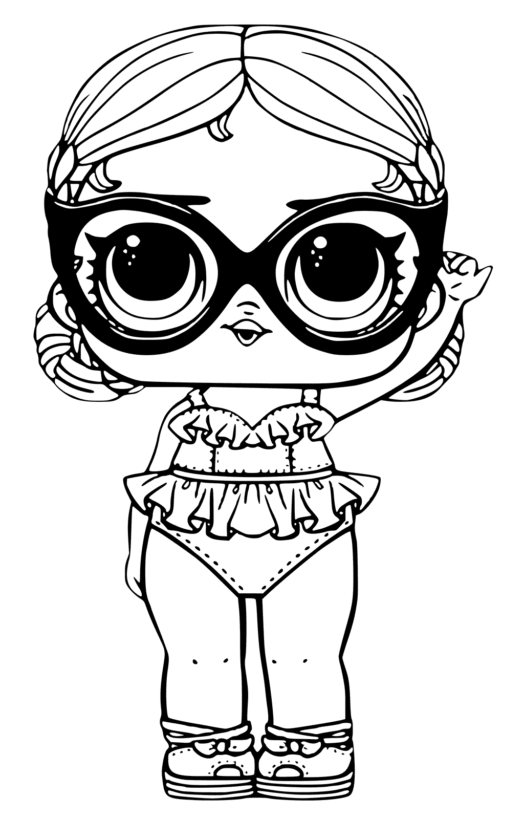 desenho para colorir LOL com estilo popstar