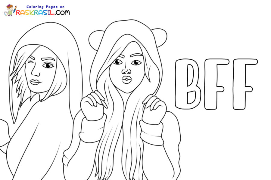 desenhos kawaii de amigas para colorir