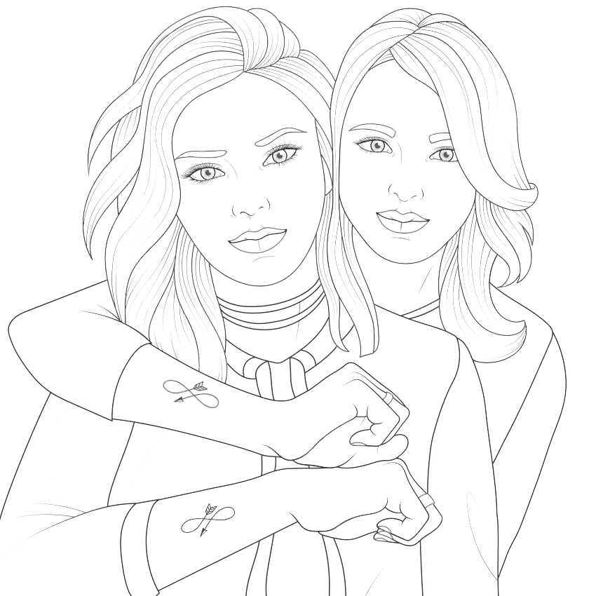 desenhos kawaii de amigas para colorir