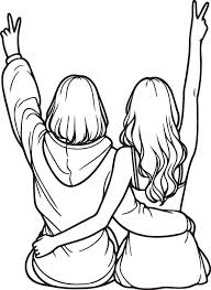 silhuetas de amigas tumblr para colorir