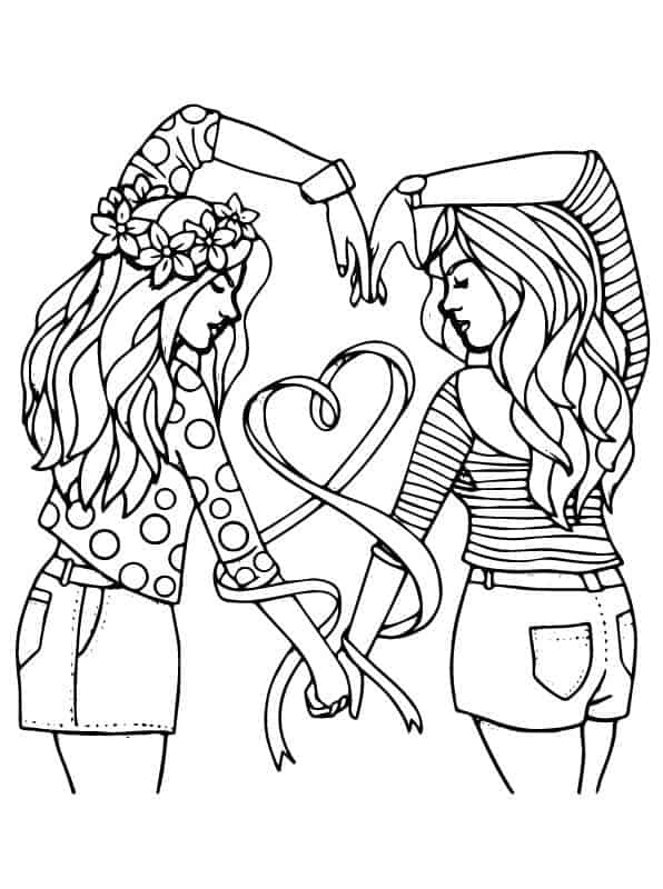 desenhos de melhores amigas para imprimir e colorir