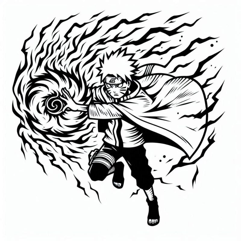 desenho naruto modo sábio para colorir