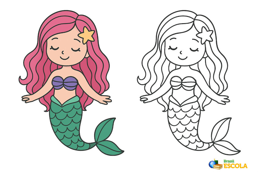 sereia para pintar