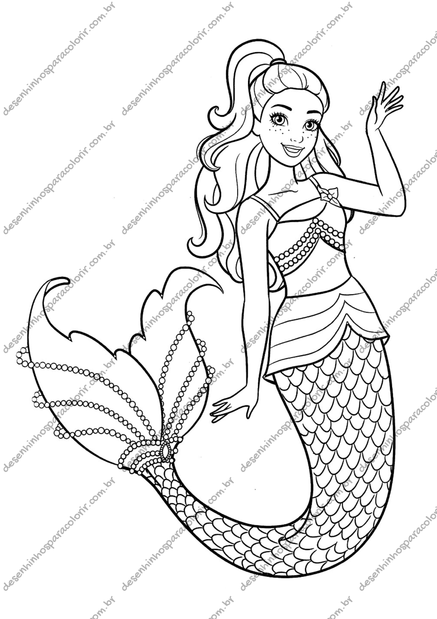 sereia desenho simples