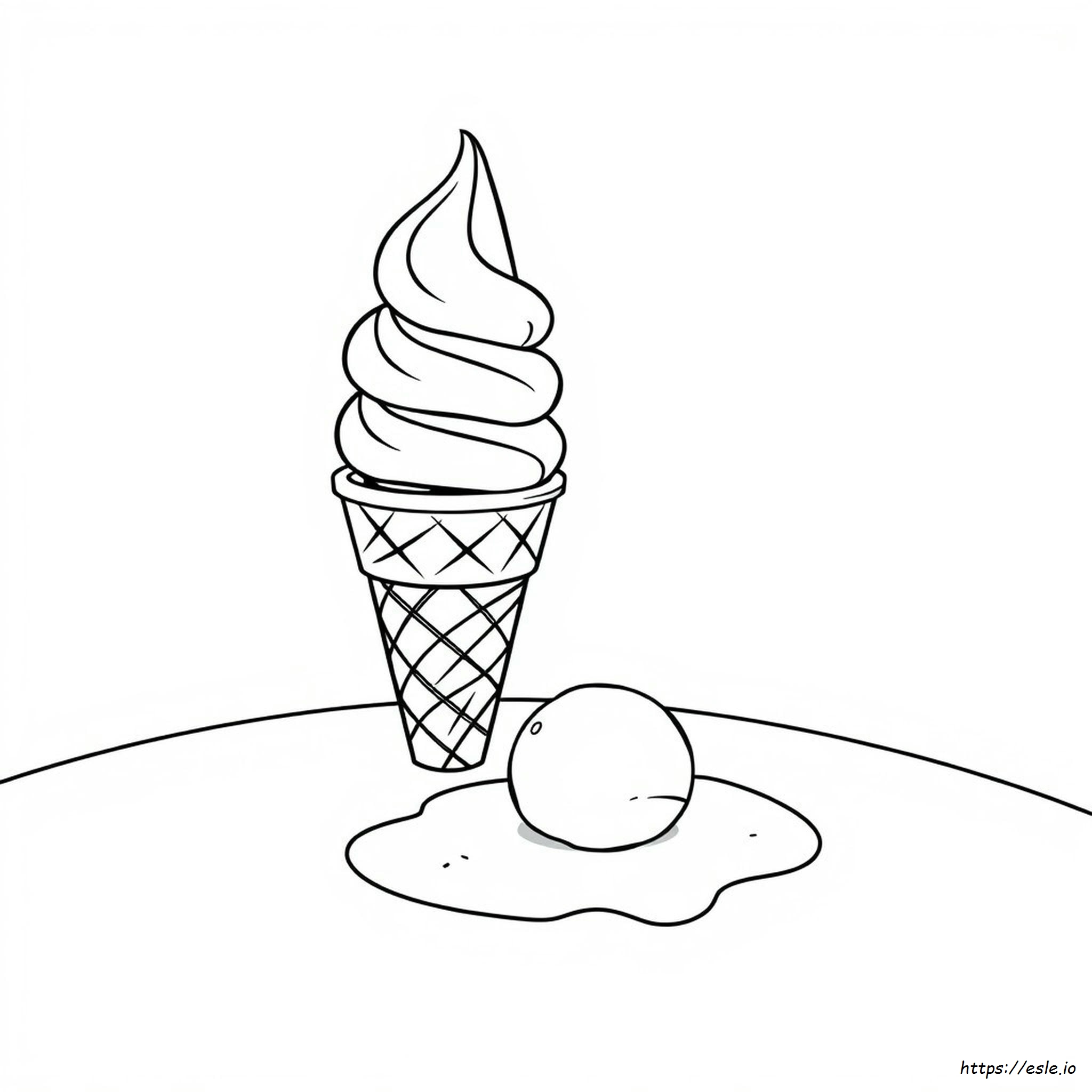 desenho de sorvete de casquinha para colorir