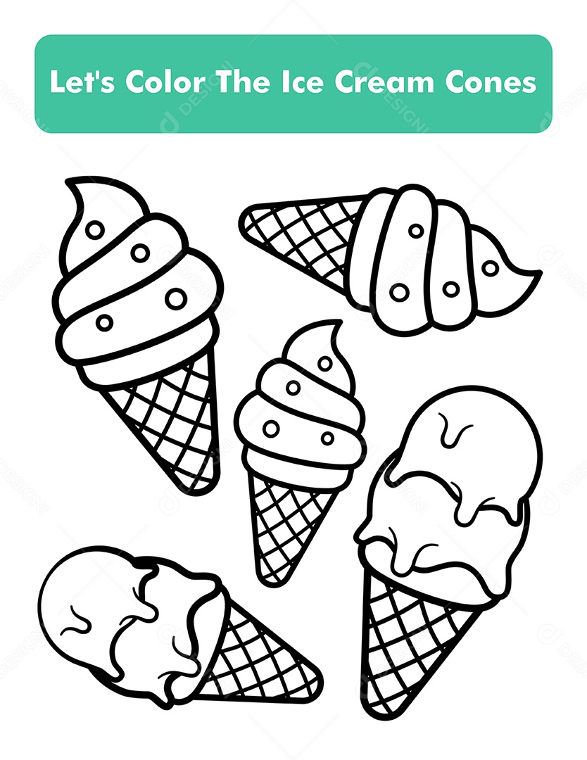 desenho de sorvete de pote para colorir