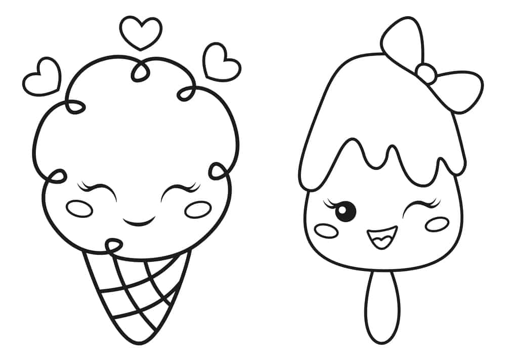 desenho de sorvete com cobertura para colorir